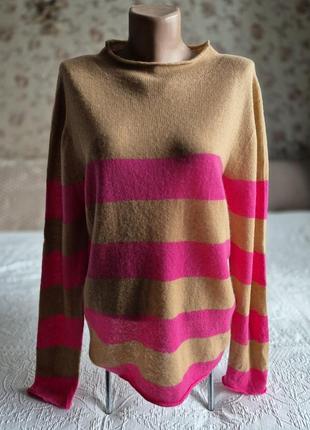 Женский  свитер джемпер кашемир  в полоску stefanel