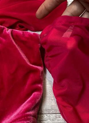 Бархатистый топ корсет по черсуои облегающий длинный рукав сетка открытые плечи бархат короткий укороченный8 фото