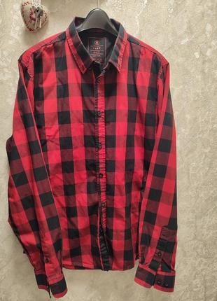 Рубашка в клетку красно черная fsbn