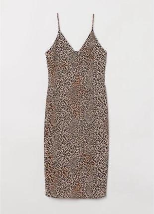 Леопардовое платье миди8 фото