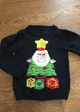 Свитер новогодний музыкальный 12-18 мес
