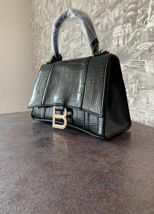 Шикарная сумка бренда баленсиага balenciaga черная на плече небольшая  люкс турция