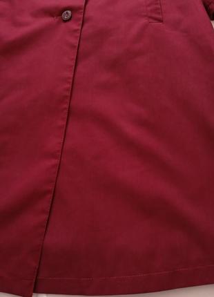 Пальто мыды женское трендовое тренч базовый винтажный с воротником бордовое свободного кроя3 фото