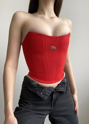 Upcycling upcycle corset lacoste корсет ручной работы на шнуровке2 фото