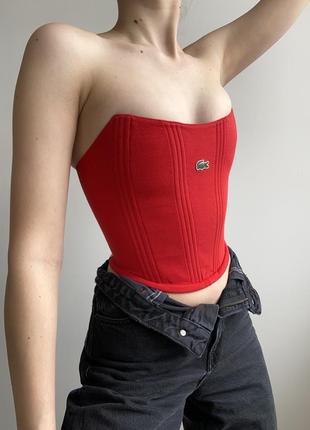 Upcycling upcycle corset lacoste корсет ручной работы на шнуровке3 фото