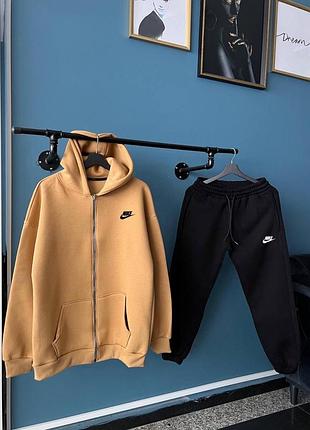 Костюм худі nike beige + штани nike black