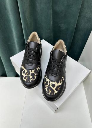 Эксклюзивные кроссовки женские из натуральной итальянской кожи леопардовые женские2 фото