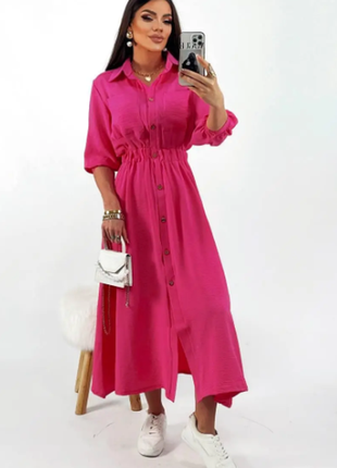 Женское летнее платье рубашка креп-жатка на пуговицах s; m; l; xl razg3591-169ве2 фото