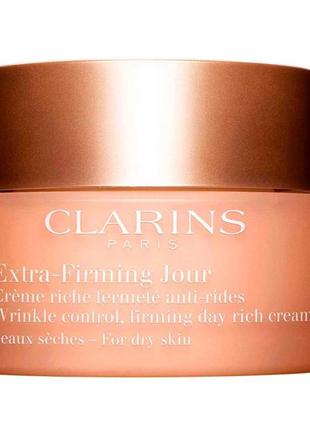 Оригинальный clarins extra-forming jour wrinkle control, firming day marvel cream. крем для лица4 фото