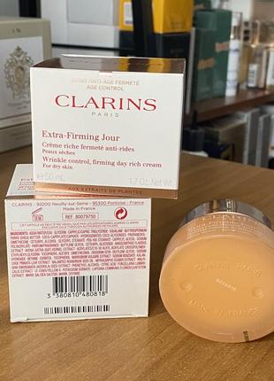 Оригинальный clarins extra-forming jour wrinkle control, firming day marvel cream. крем для лица2 фото