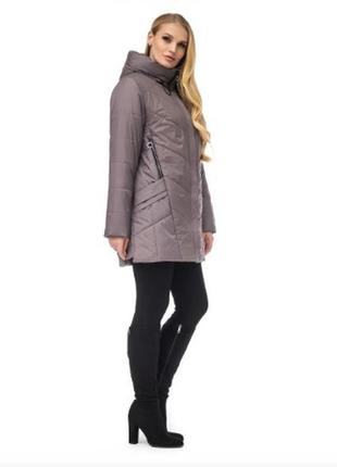 Женская куртка весенняя куртка с капюшоном больших размеров 50, 52, 54, 56, 58, 60, 62, 64, 66 р лиловая цвет