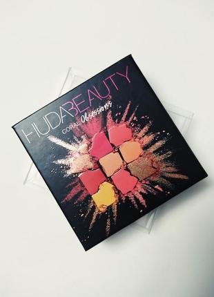 Палетка тіней huda beauty coral obsesssions2 фото