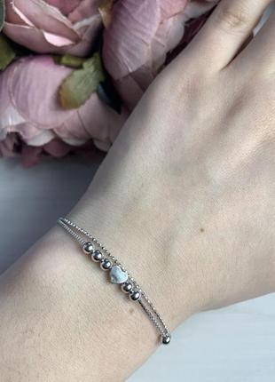 Серебряный браслет amari с без камней, вес изделия 2,57 гр (2036937) 1720 размер