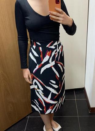 Спідниця marks& spencer ,жіноча спідниця з принтом,яскрава спідниця,спідниця міді