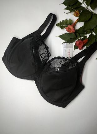 Изысканный черный 107500 с гипюромю мягкий бюст milavitsa  милавица 70j