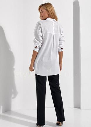 Рубашка женская базовая с пуговицами белая барни modna kazka mksn1135\1-022 фото