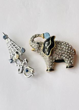 Брошь, американский винтж, слон