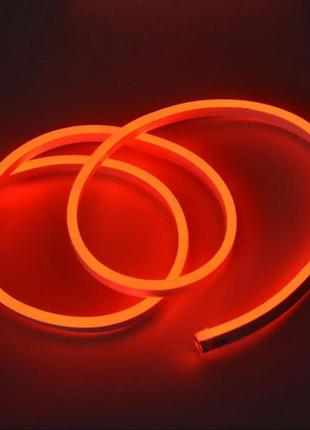 Светодиодная неоновая лента neon 220в jl 2835-120 g ip65 герметичная 5 метров красная2 фото