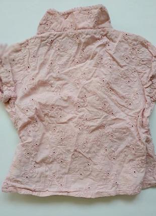 Cyrillus рожева дитяча блуза блузка прошвы прошви з коміром для дівчинки сорочка дитяча бавовна2 фото