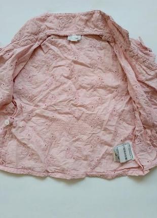 Cyrillus рожева дитяча блуза блузка прошвы прошви з коміром для дівчинки сорочка дитяча бавовна10 фото
