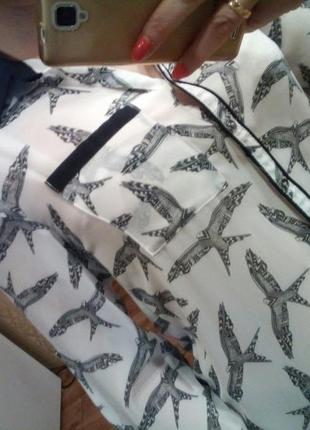 Женская рубашка с птичками3 фото