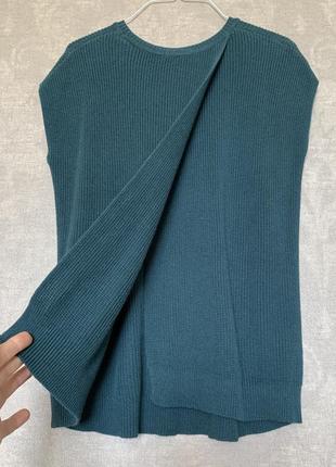 Стильний трикотажний джемпер жилетка з розрізом по спинці бренда peter hahn, розмір 40, м.6 фото