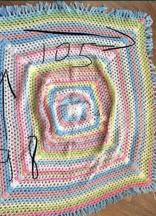 Вязаный плед одеяло ковдра для ребёнка пеленка