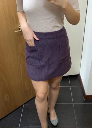 100% вовняна спідниця,юбка міні,зимова юбка,тепла юбка ,фіолетова вовняна юбка