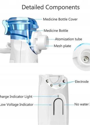 Портативний небулайзер, ультразвуковий безшумний mesh ys352 фото