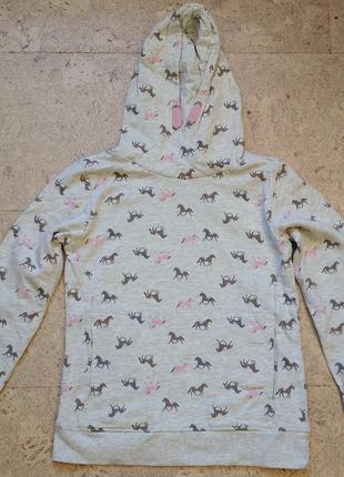 Новые теплые свитшоты худи для девочек на флисе 122-164 см