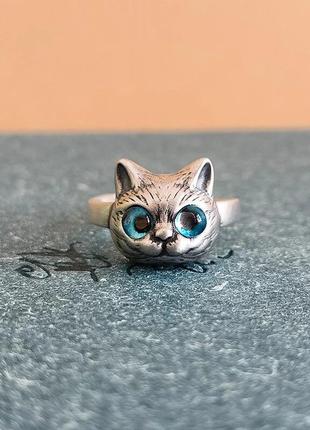 Кольцо котик с большим глазами8 фото