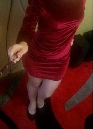Платье велюр 3