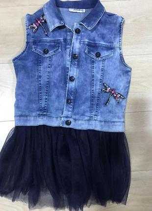 Джиновый жакет на девочку 10-12 лет