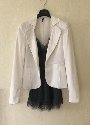 Идеальный белый брендовый коттоновый жакет/пиджак, жакет 36 размер
