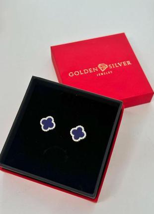 Срібні сережки з лазуритом 00134-3510