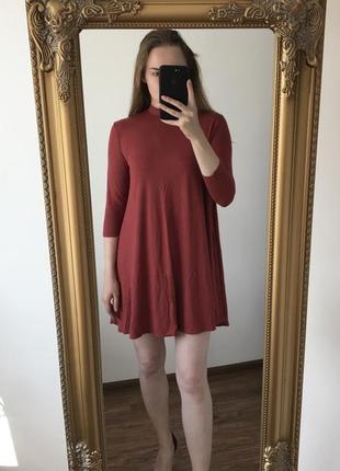 Срочно!распродажа!свободное теракотовое платье papaya weekend pp s