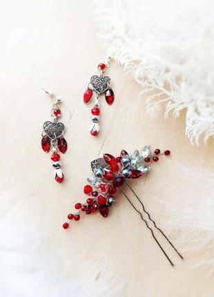 Бажання серця серце шпилька сережки червоний сріблястий червоний вечірній аксесуар