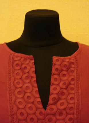Летняя кофточка льняная блузка с рукавом в 3/4 большого размера 16/183 фото