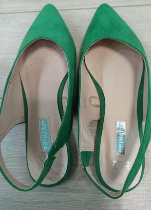 Мюлі босоніжки туфлі зеленого кольору з гострим носиком, primark. розмір устілки 23,5-24 см.5 фото