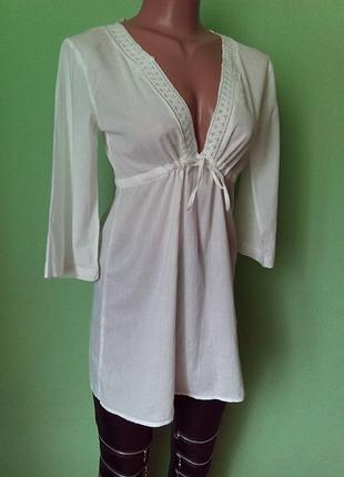 Нежная батистовая блуза с кружевом,скидка 10% на каждую вещь!