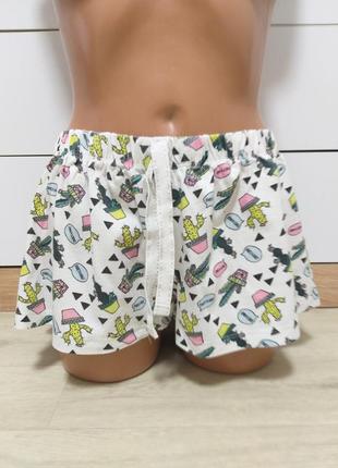 Домашние пижамные шорты принт кактусы р l