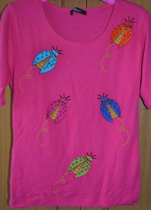 Футболочка женская стрейчевая ярко-розовая фирмы alice ( турция )