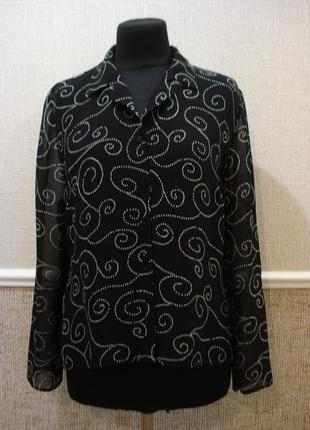Ошатна шифонова блузка з довгим рукавом великого розміру 16 (xxl)1 фото