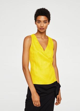 Жіноча блуза mango блузка топ l xl, 48-50-52 льон льон3 фото