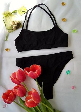 Черный коттоновый комплект белья pull &amp; bear