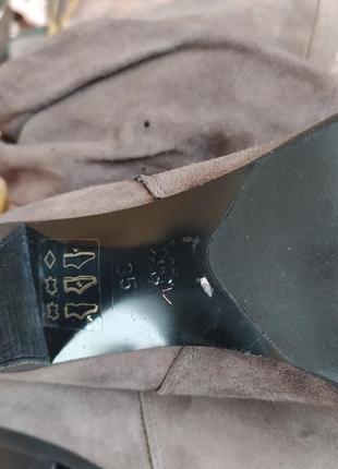 Нові високі чоботи із замші сірого кольору 36р італія6 фото