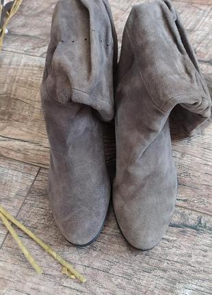 Нові високі чоботи із замші сірого кольору 36р італія5 фото