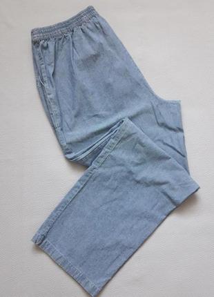 Шикарные джинсовые брюки высокая посадка большого размера isle6 фото