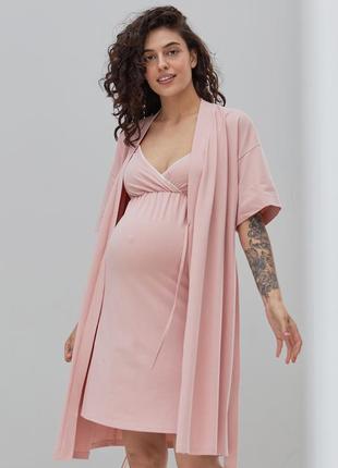 👑vip👑 халат для вагітних і годуючих матусь бавовняний халат вишуканий халатик3 фото
