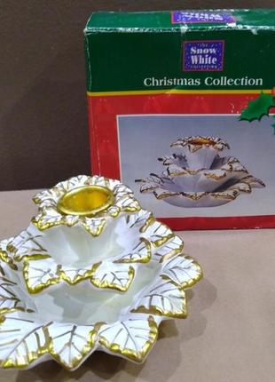 Трехярусный свічник christmas collection snow white.1 фото